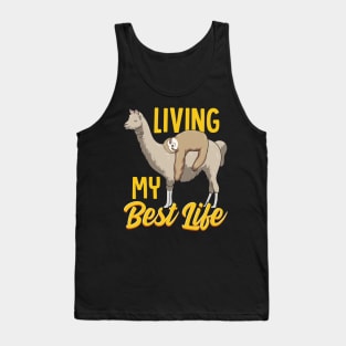 Sloth & Llama Living My Best Life Sleepy Lazy Nap Tank Top